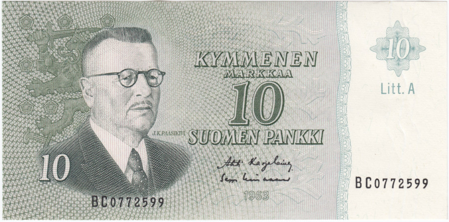 10 Markkaa 1963 Litt.A BC0772599